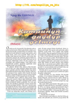 Kamaunyň gaýdyp gelmegi